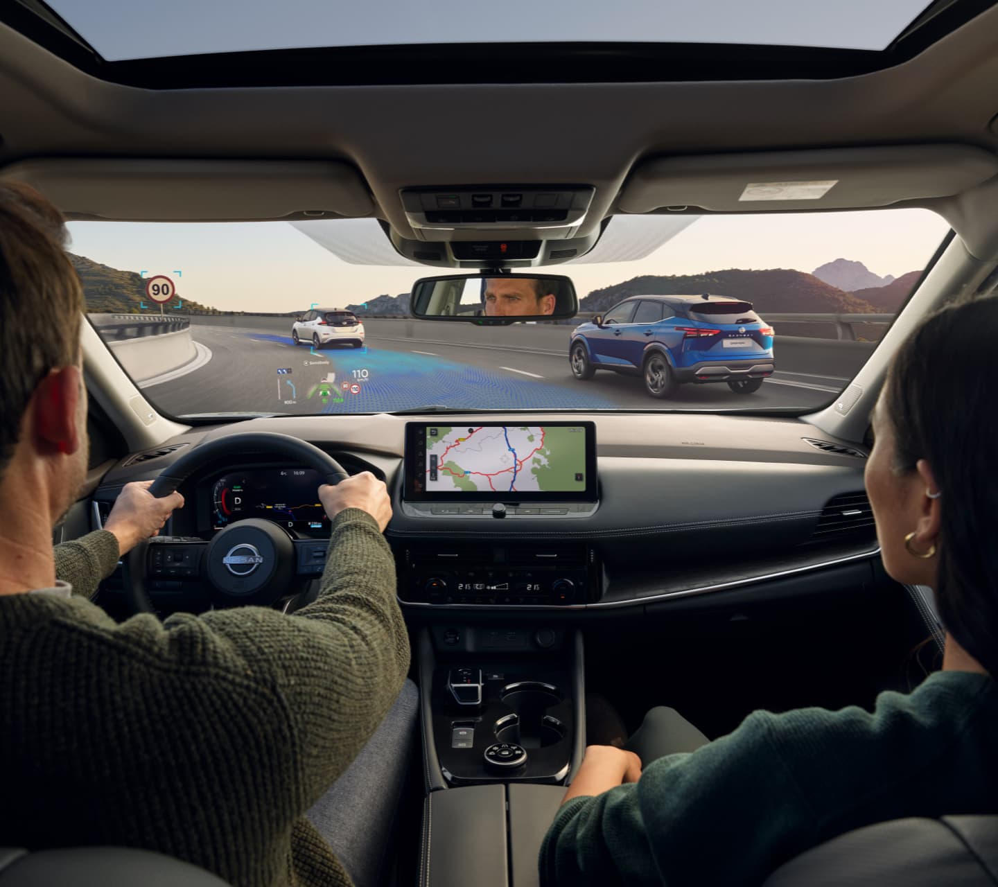 Immagine del Nissan X-Trail in viaggio con ProPILOT